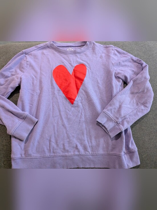 Primary Other - Primary Purple Crewneck Sweatshirt with Red Heart